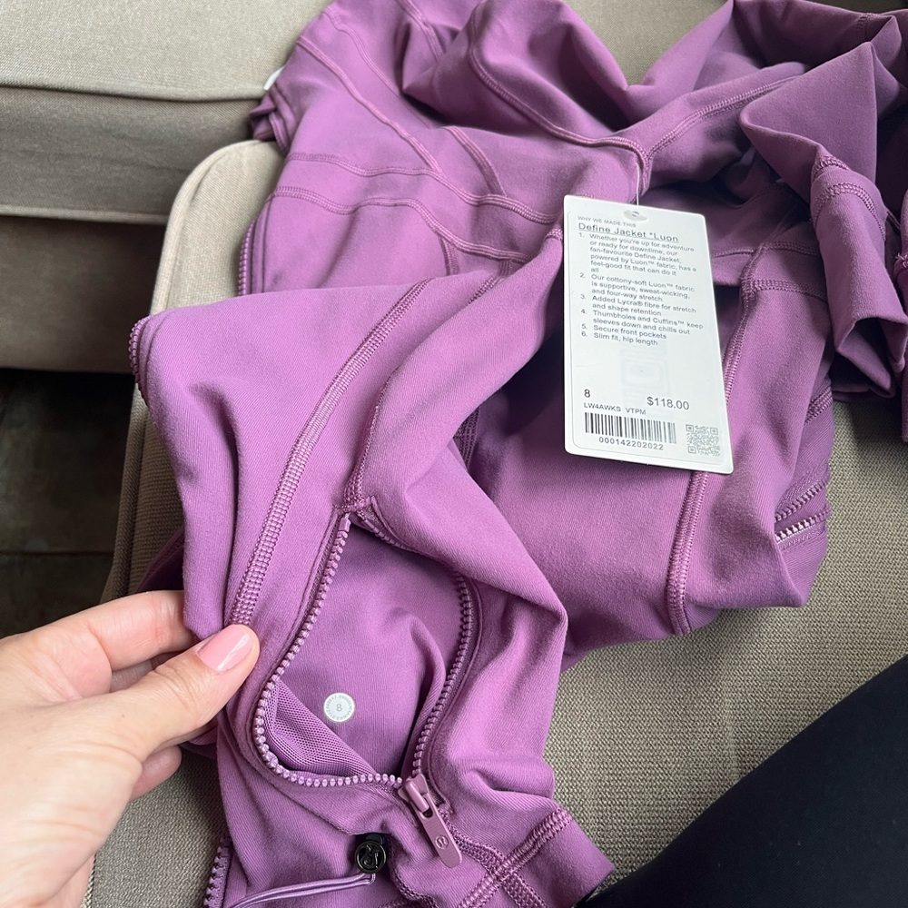 Lululemon “Define Jacket *Luon Size 8